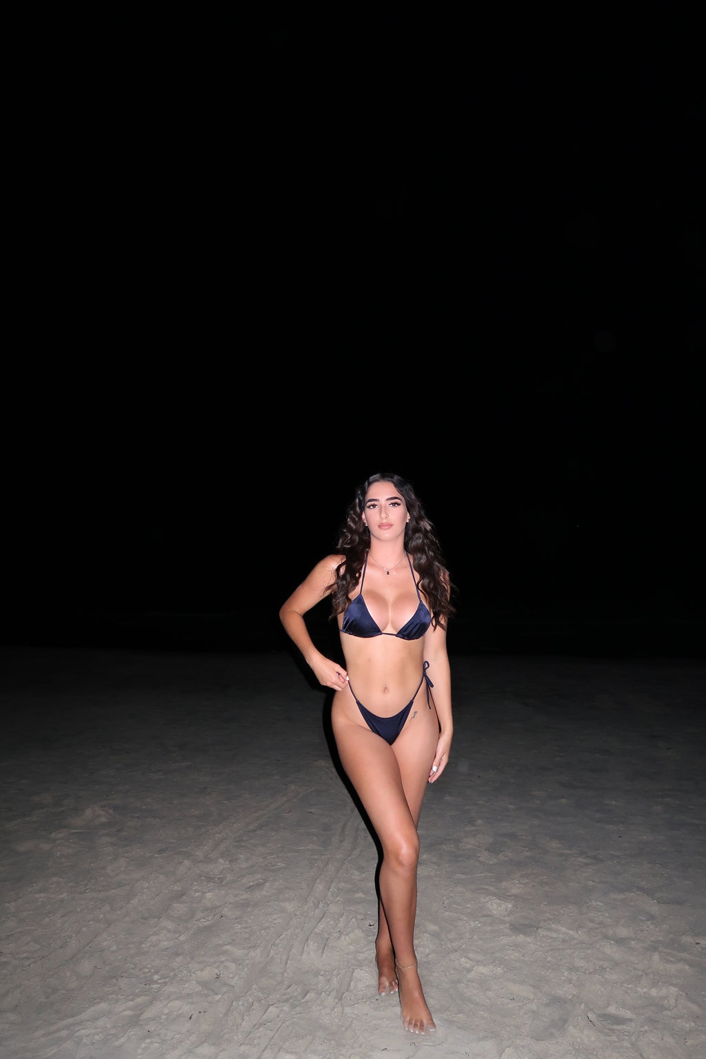 Navy Blue Thong Set