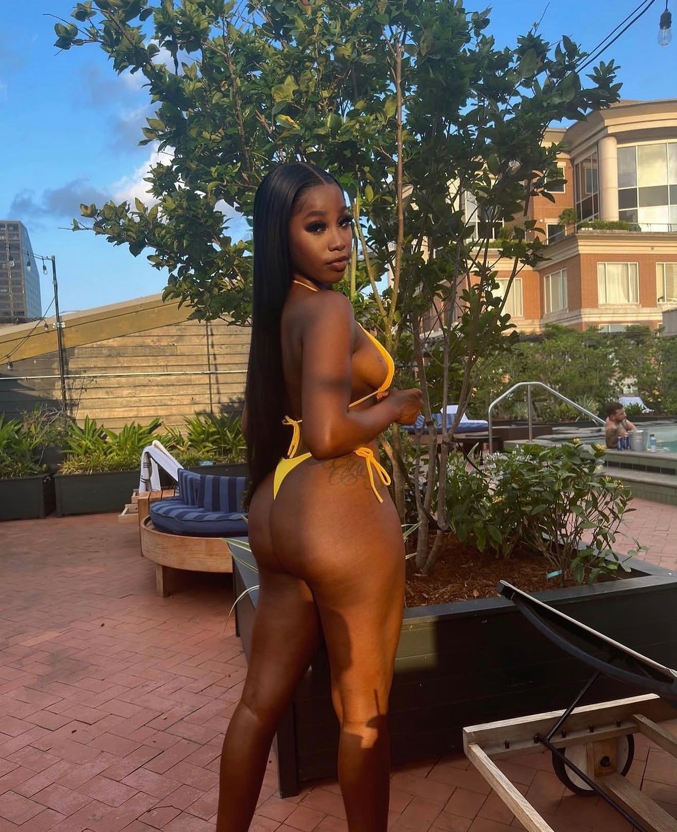Yellow Thong Set