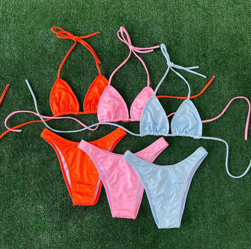 Baby Blue High Cut Cheeky Set