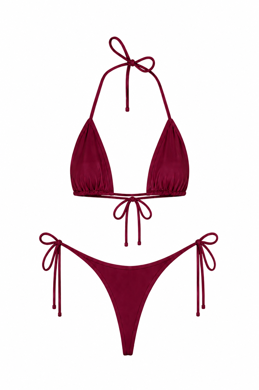 Wine Red Thong Set
