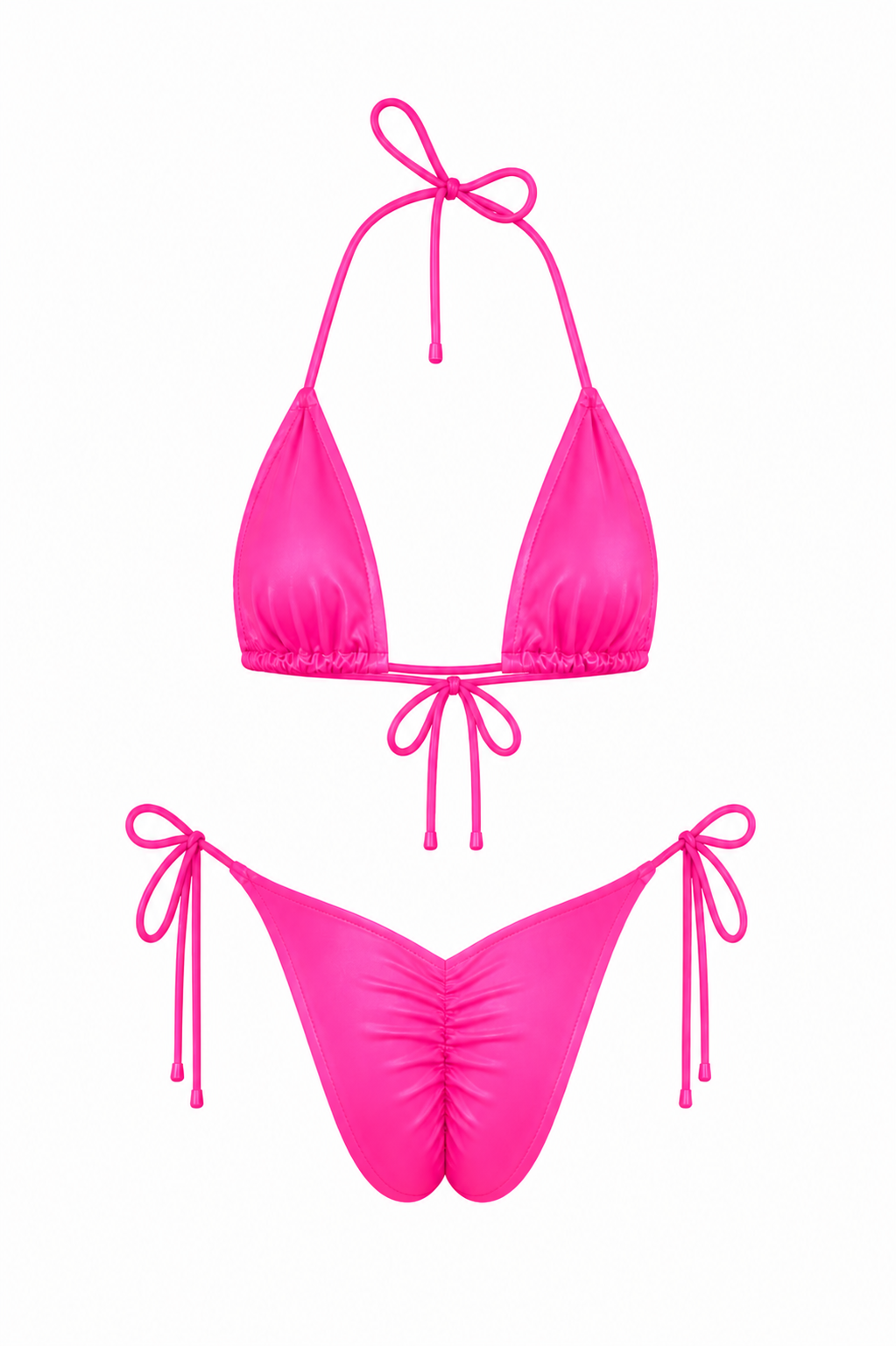 Neon Pink Scrunched Set