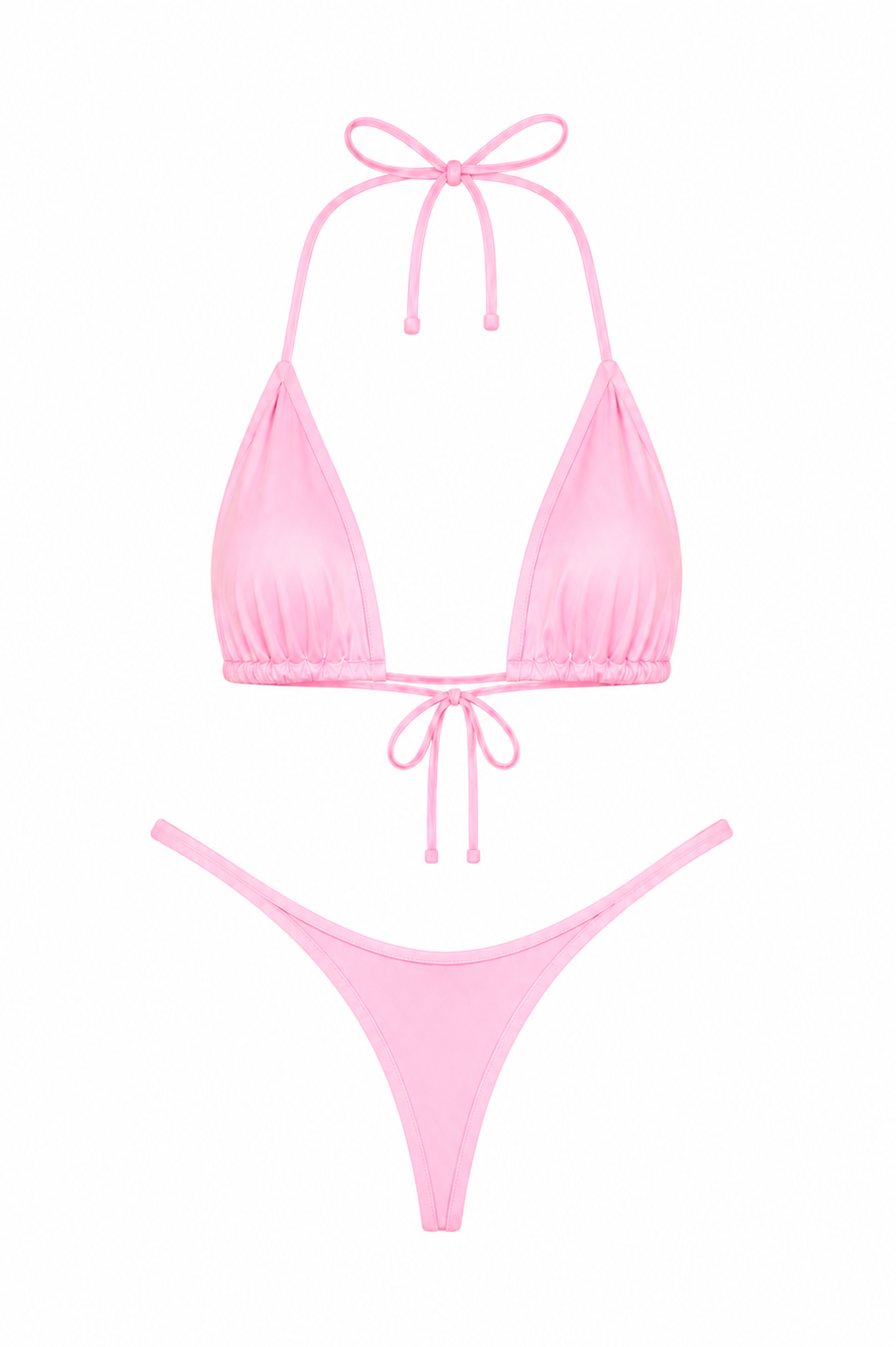Baby Pink High Cut Thong Set