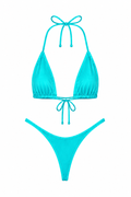 Aqua High Cut Thong Set