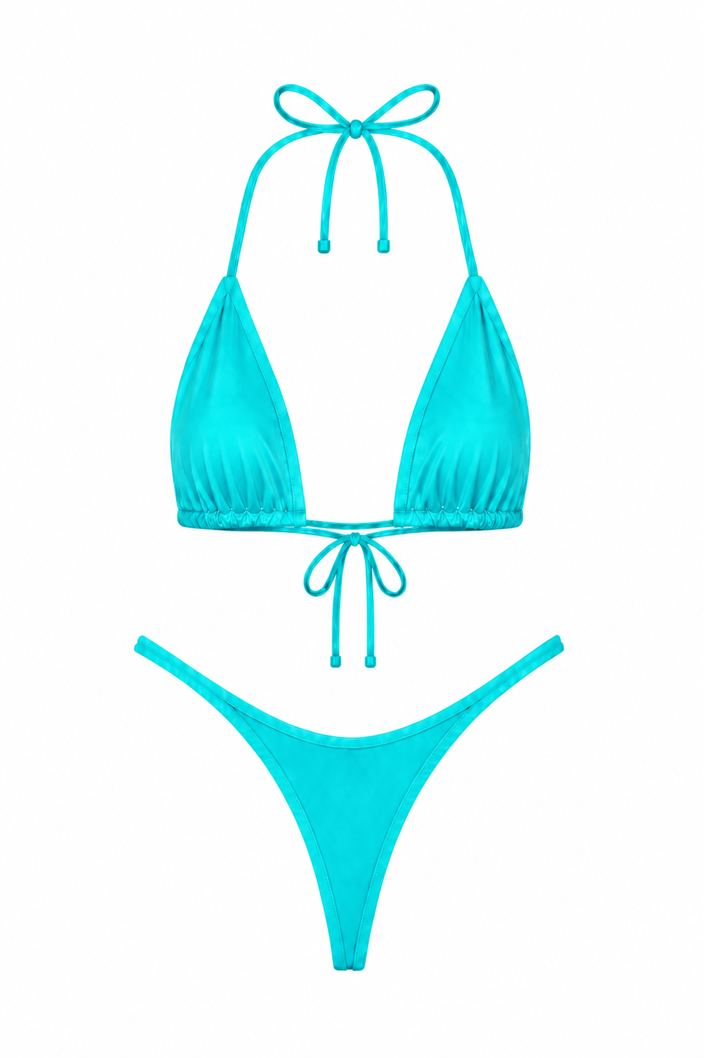 Aqua High Cut Thong Set
