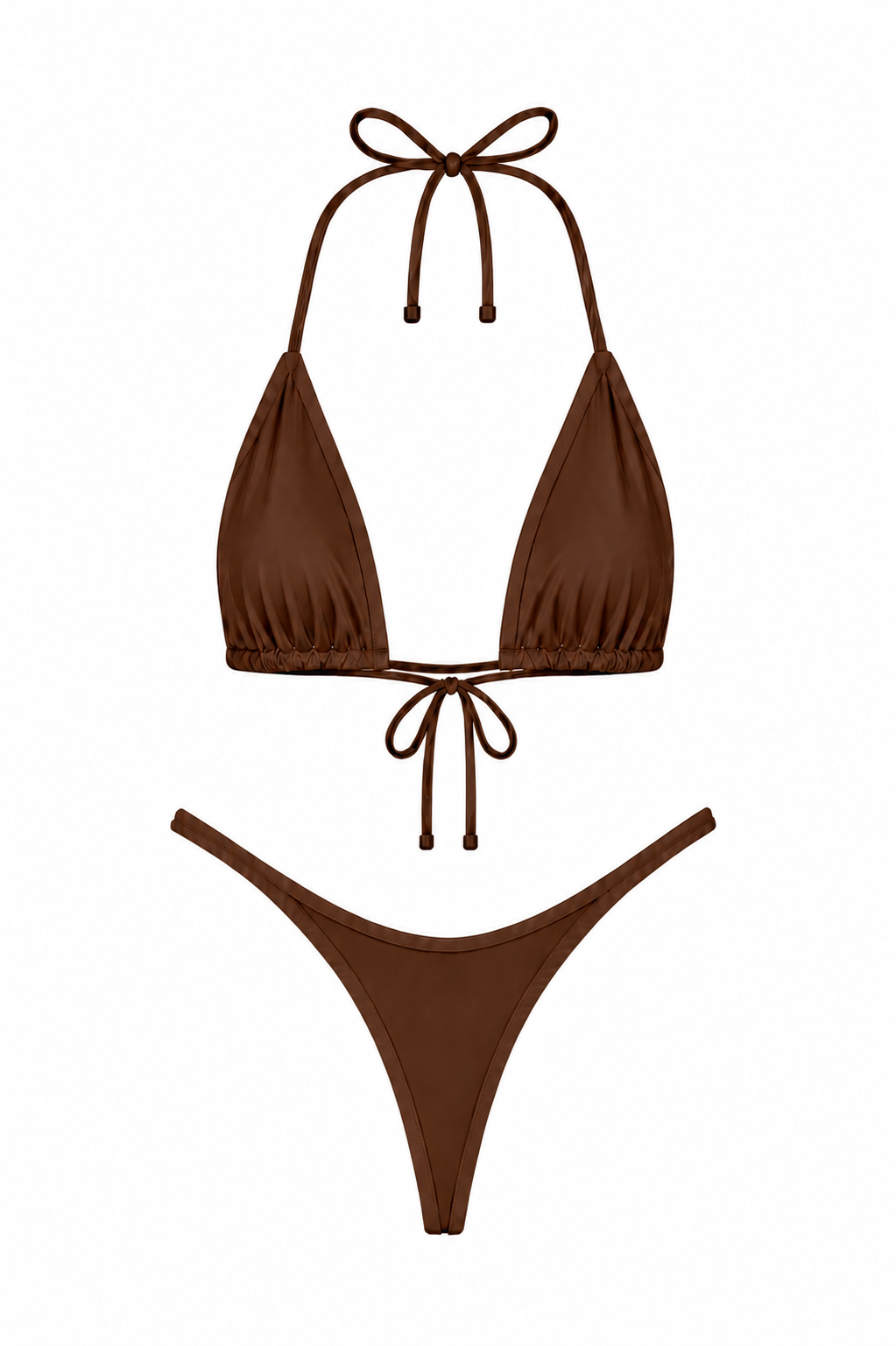 Brown High Cut Thong Set