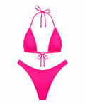 Neon Pink High Cut Cheeky Set