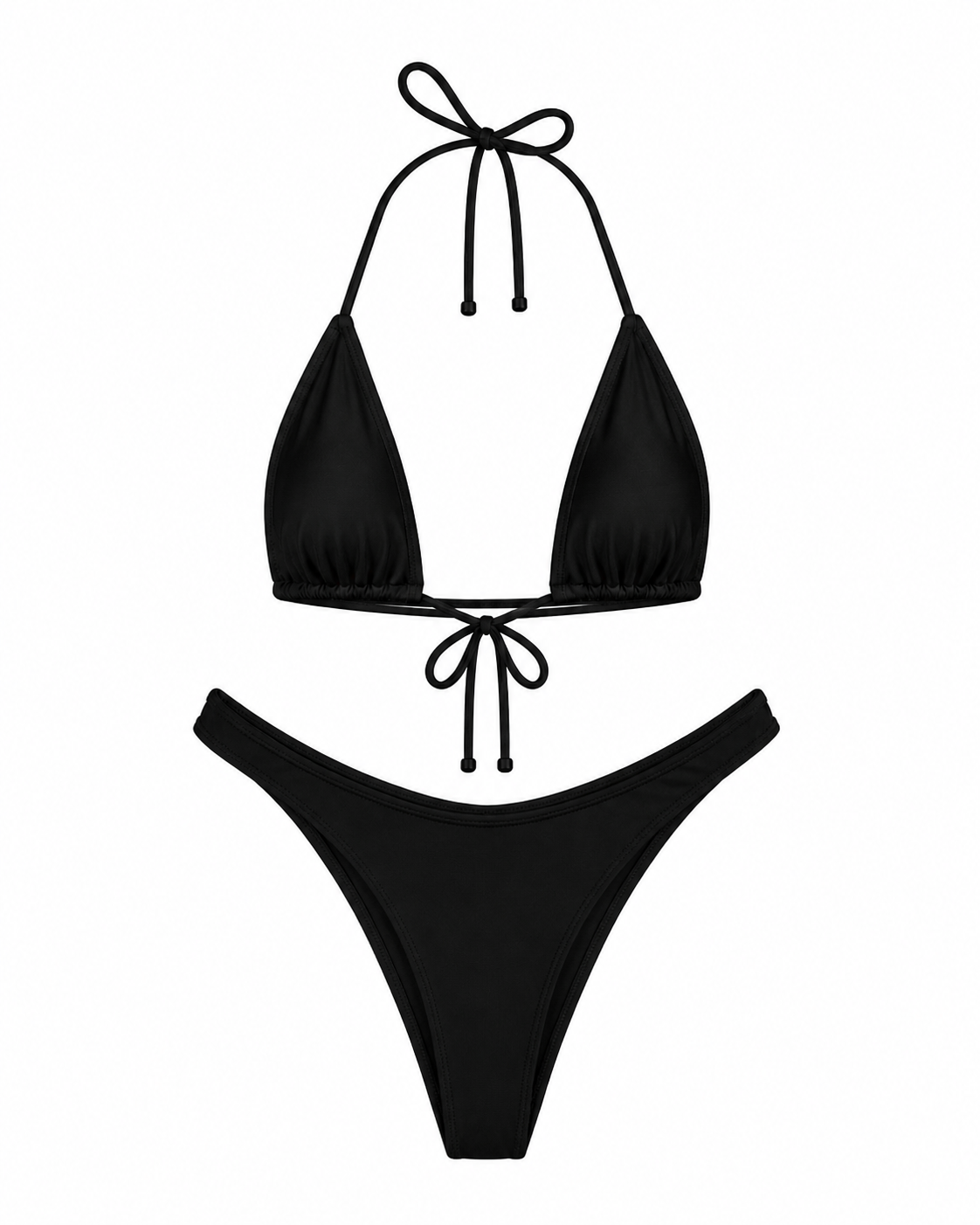 Black High Cut Cheeky Set