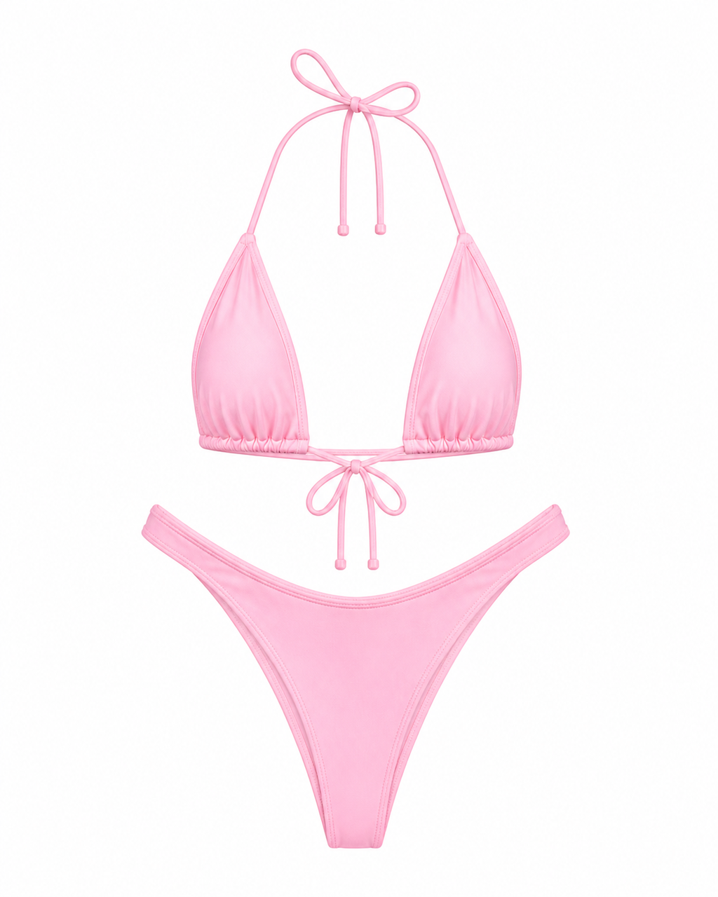 Baby Pink High Cut Cheeky Set
