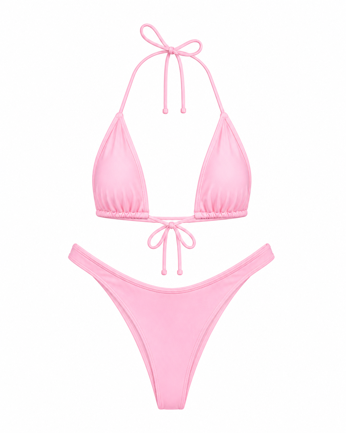 Baby Pink High Cut Cheeky Set