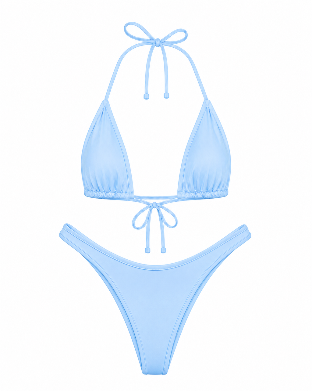 Baby Blue High Cut Cheeky Set