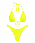 Neon Yellow High Cut Cheeky Set