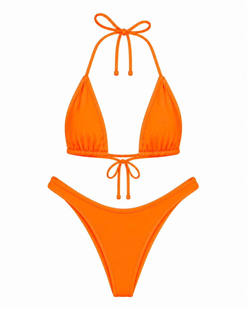 Neon Orange High Cut Cheeky Set