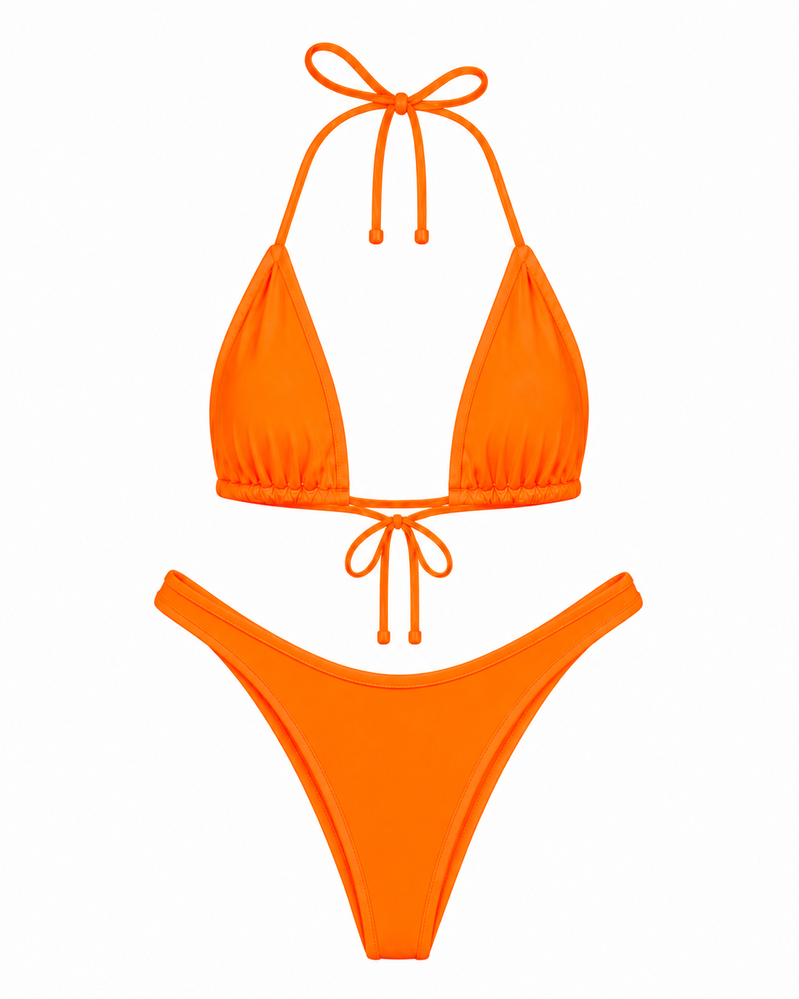 Neon Orange High Cut Cheeky Set