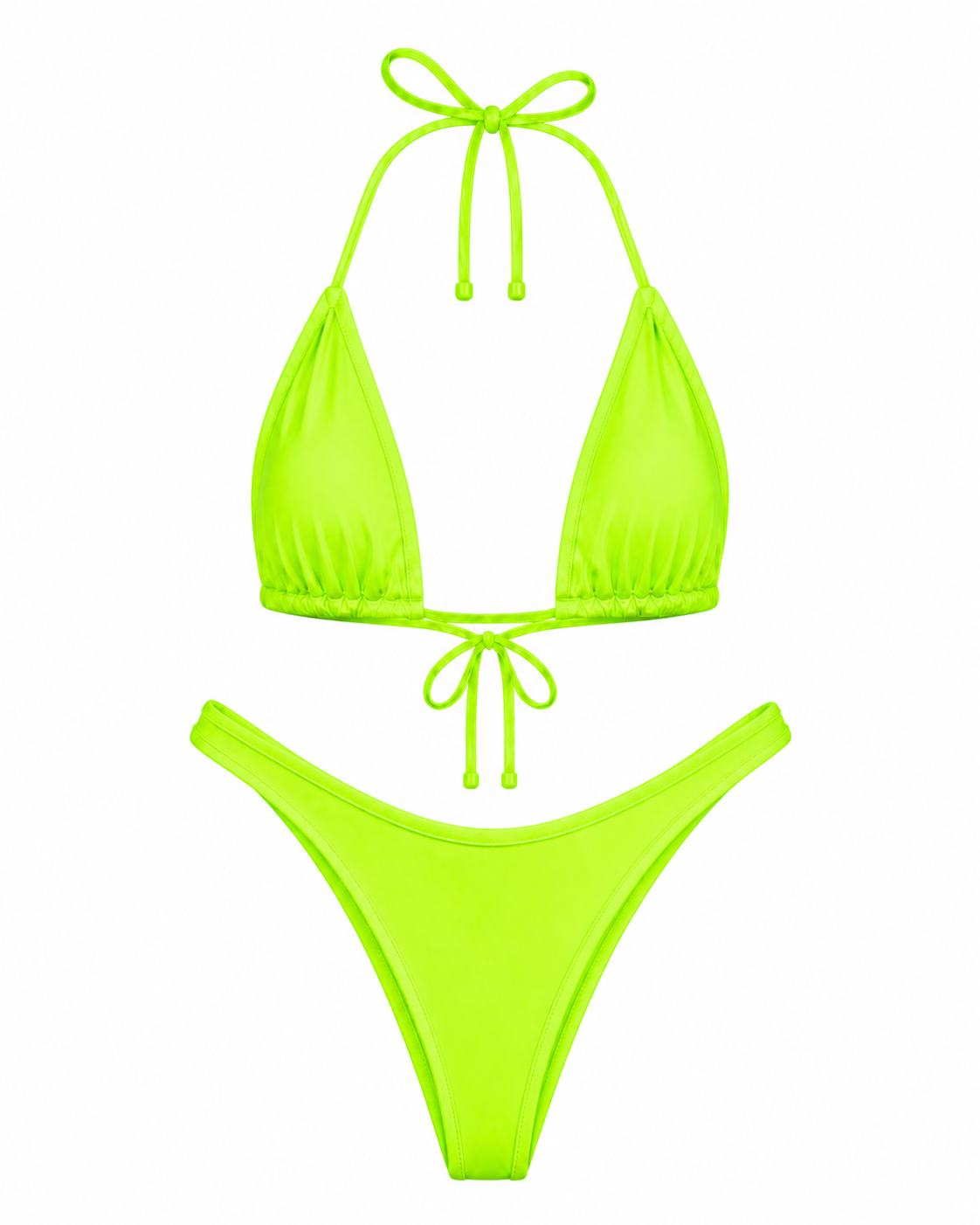 Neon Green High Cut Cheeky Set