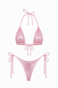 Glitter Baby Pink Thong Set