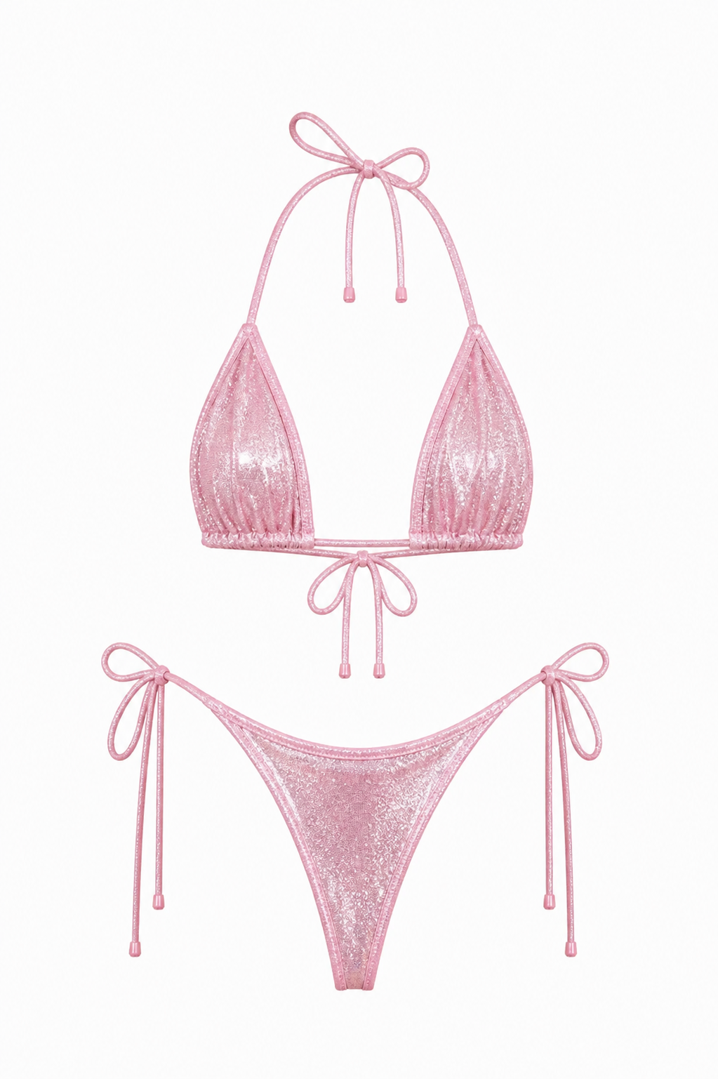 Glitter Baby Pink Thong Set